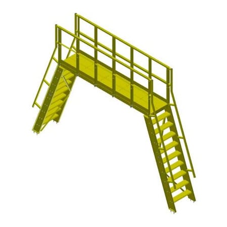 Bluff Mfg Bluff Modular Crossover With 6-Tread Ladders, 82-1/2L x 24W x 62H Clearance COPGS24-62-6